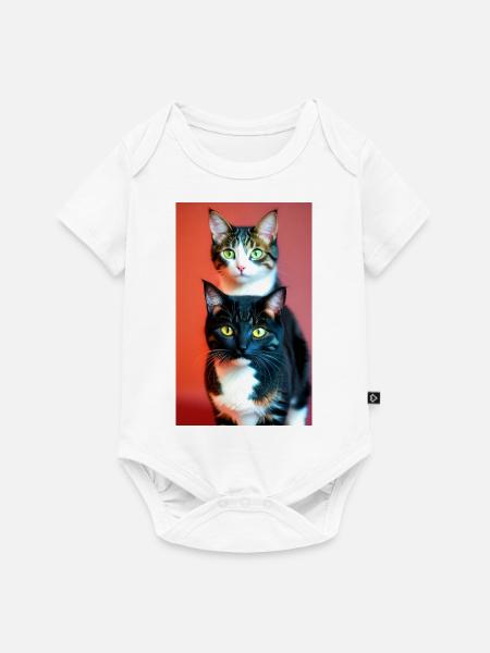 Kurzhaarige Hauskatzen - Baby Premium Kurzarmbody - Weiß