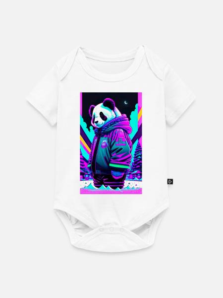 Panda casual - Baby Premium Kurzarmbody - Weiß