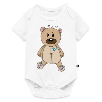 Teddy - Baby Premium Kurzarmbody - Weiß - Vorne