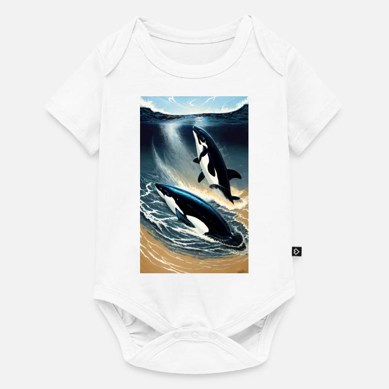 Orque | Baleine | Épaulard | Créature marine | Océan - Body à manches courtes Premium Bébé - blanc