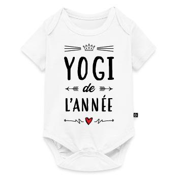 Yogi de l'année / Yoga - Body à manches courtes Premium Bébé - blanc - Devant