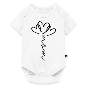 Mom Font Heart Flower - Baby Premium short-sleeve bodysuit - white - Front