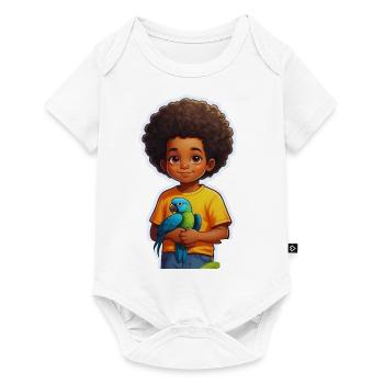Geschenkidee Papagei Junge Locken - Baby Premium Kurzarmbody - Weiß - Vorne