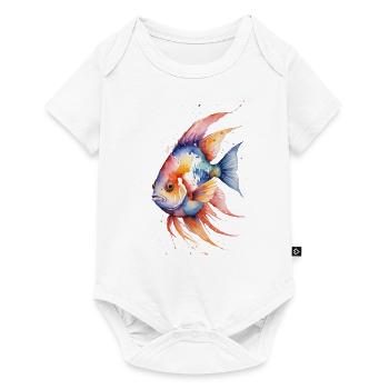 Lebendige Gewässer: Aquarell tropische Fische - Baby Premium Kurzarmbody - Weiß - Vorne