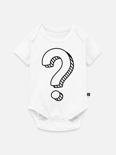 Fragezeichen mit Schatten einfarbig - Baby Premium Kurzarmbody - Weiß