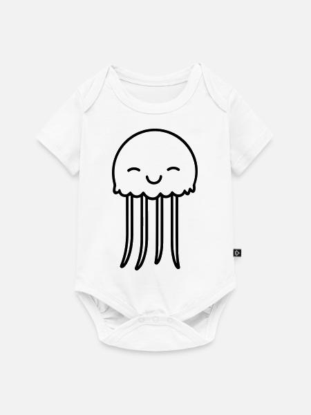 Qualle - Baby Premium Kurzarmbody - Weiß