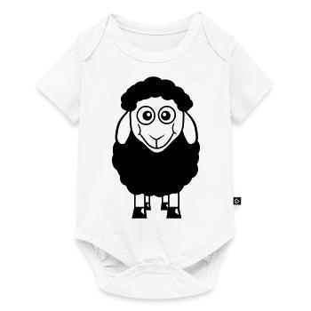 mouton noir petit mignon mignon agneau cool bande dessinée - Body à manches courtes Premium Bébé - blanc - Devant