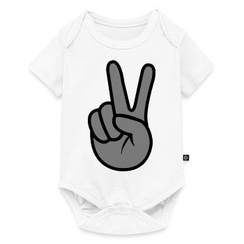 Peace Hand - Baby Premium Kurzarmbody - Weiß - Vorne