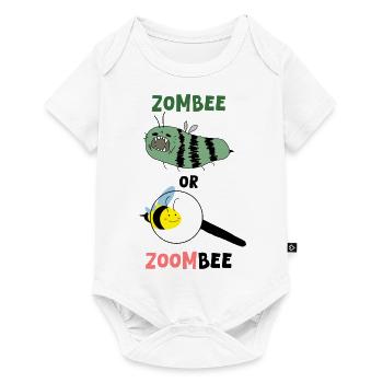 Zombee vs. Zoombee – Zombie Bee & Magnified Bee - Baby Premium short-sleeve bodysuit - white - Front