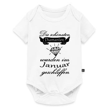Januar Diamanten Geburtstag Geschenk Spruch - Baby Premium Kurzarmbody - Weiß - Vorne