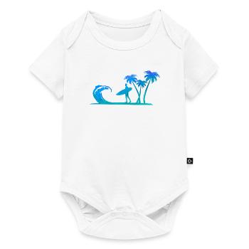 Surfer à la mer - Body à manches courtes Premium Bébé - blanc - Devant
