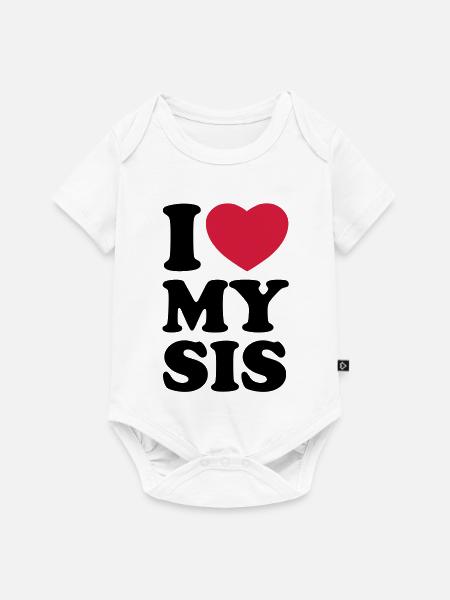 I love my sis - Ik hou van mijn zus - Premium kortærmet baby-body  - hvid