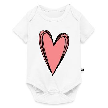 Heart Pink Scribble Doodle Gift Love - Baby Premium short-sleeve bodysuit - white - Front