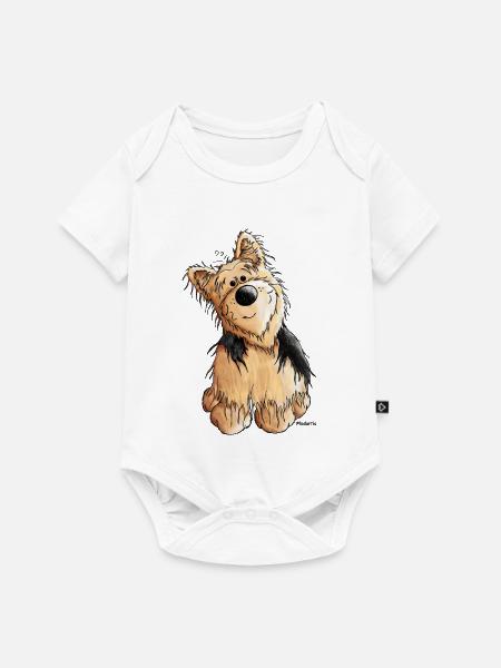 Yorkshire Terrier - Hund - Baby Premium Kurzarmbody - Weiß