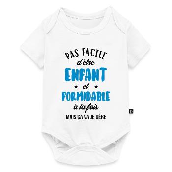 adolescent / enfant / ado / adolescente - Body à manches courtes Premium Bébé - blanc - Devant