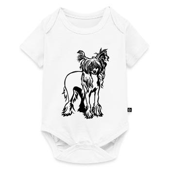 Chinesischer Schopfhund - Baby Premium Kurzarmbody - Weiß - Vorne