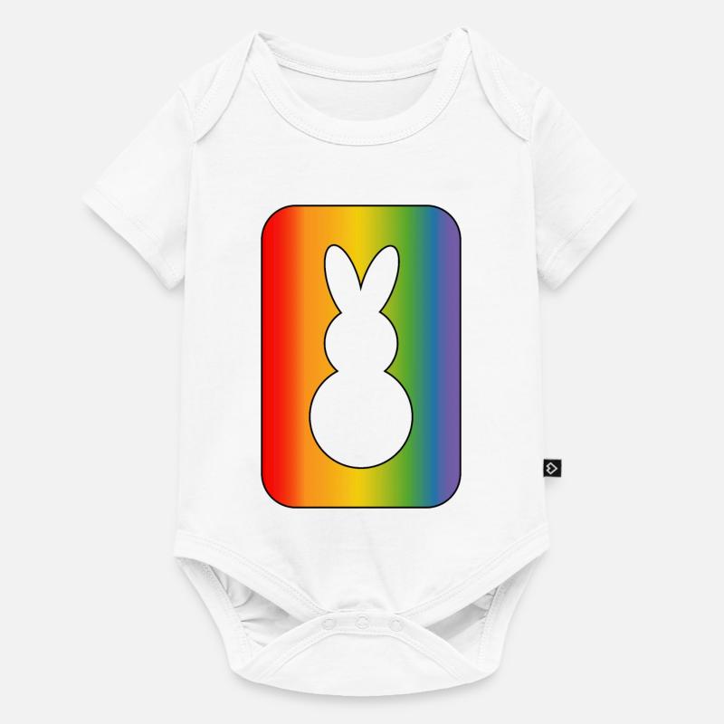 Lapin arc-en-ciel - Body à manches courtes Premium Bébé - blanc