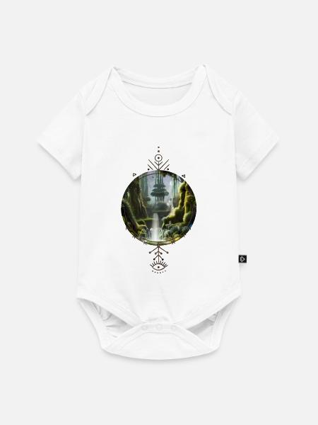 Fantasielandschaft am Morgen. - Baby Premium Kurzarmbody - Weiß
