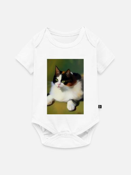 Katzen Bild - Baby Premium Kurzarmbody - Weiß