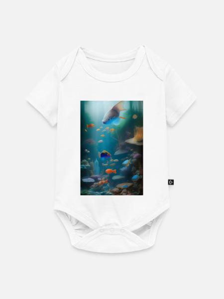 Fische, Aquarium - Baby Premium Kurzarmbody - Weiß