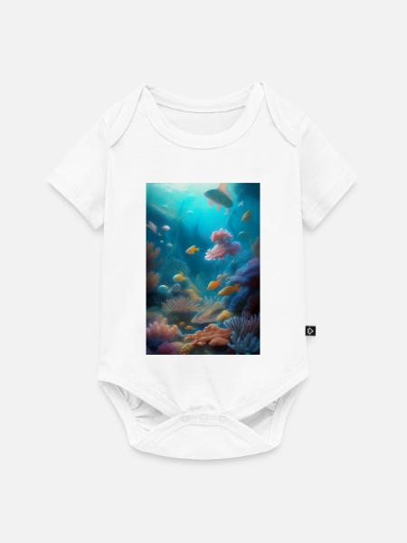 Fische, Aquarium - Baby Premium Kurzarmbody - Weiß