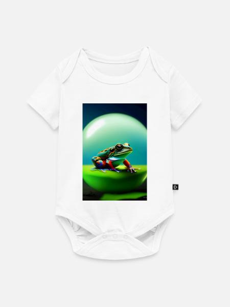 Bunter Frosch - Baby Premium Kurzarmbody - Weiß
