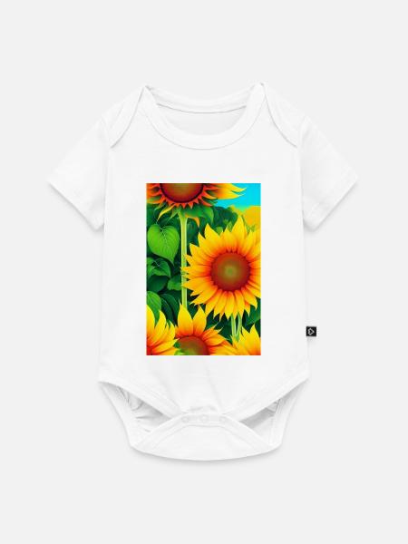 Sonnenblumen - Baby Premium Kurzarmbody - Weiß