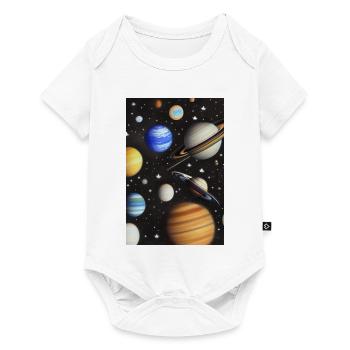 Weltall und Planeten - Baby Premium Kurzarmbody - Weiß - Vorne