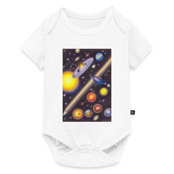 Weltall und Planeten - Baby Premium Kurzarmbody - Weiß - Vorne