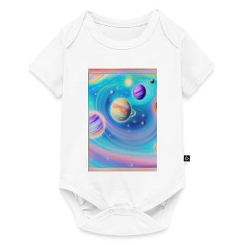 Weltall und Planeten - Baby Premium Kurzarmbody - Weiß - Vorne
