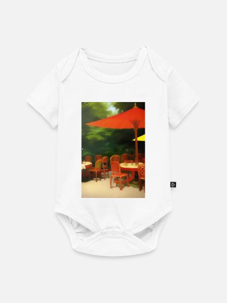 Asiatisches Cafe im Freien - Baby Premium Kurzarmbody - Weiß