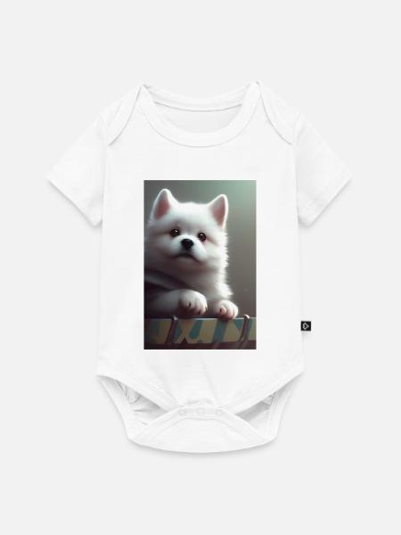 Hund - Baby Premium Kurzarmbody - Weiß