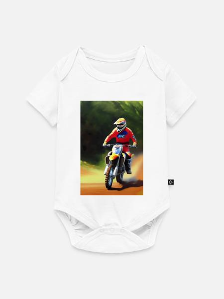Motocross Fahren - Baby Premium Kurzarmbody - Weiß