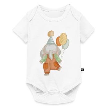 Birthday Elephant With Balloons - Baby Premium short-sleeve bodysuit - white - Front