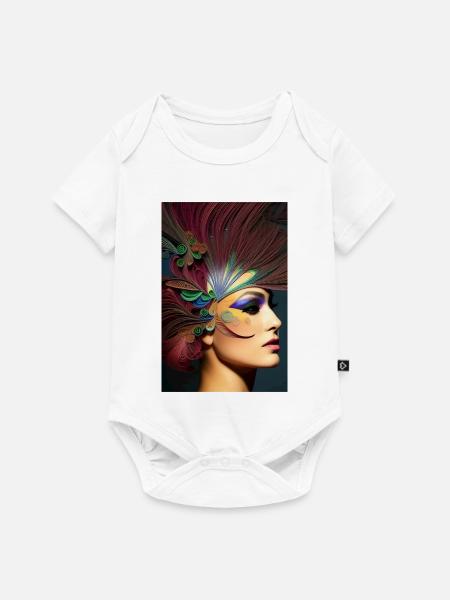 Abstrakte Gesichts Kunst - Baby Premium Kurzarmbody - Weiß