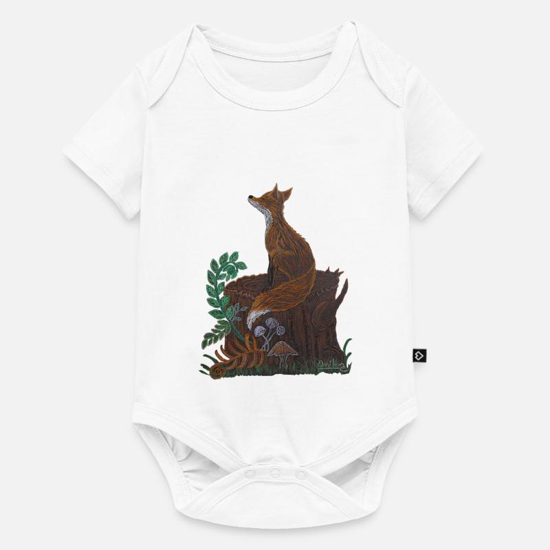 renard méditatif - Body à manches courtes Premium Bébé - blanc