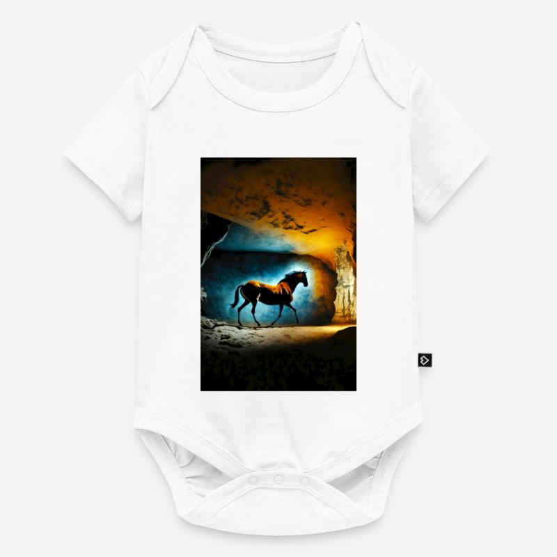 Cheval préhistorique 01 - Body à manches courtes Premium Bébé - blanc