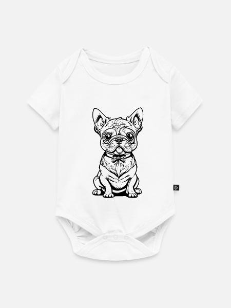 Süsser sitzender Hund - Baby Premium Kurzarmbody - Weiß