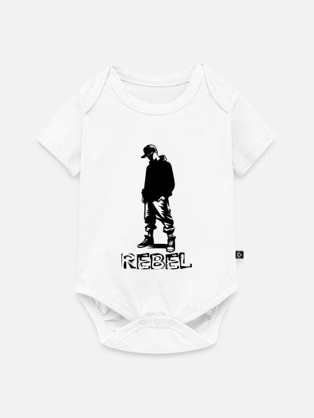 Rebellisches Design - Baby Premium Kurzarmbody - Weiß