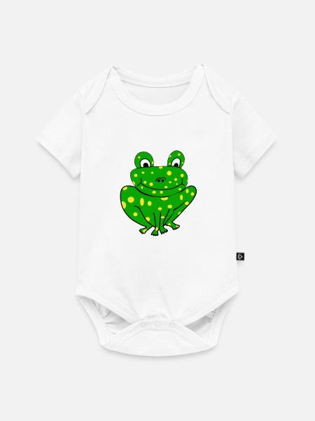 Fröhlicher Frosch - Baby Premium Kurzarmbody - Weiß