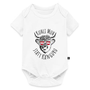 Stilvolle Kuh-Ikone mit Sonnenbrille - Baby Premium Kurzarmbody - Weiß - Vorne