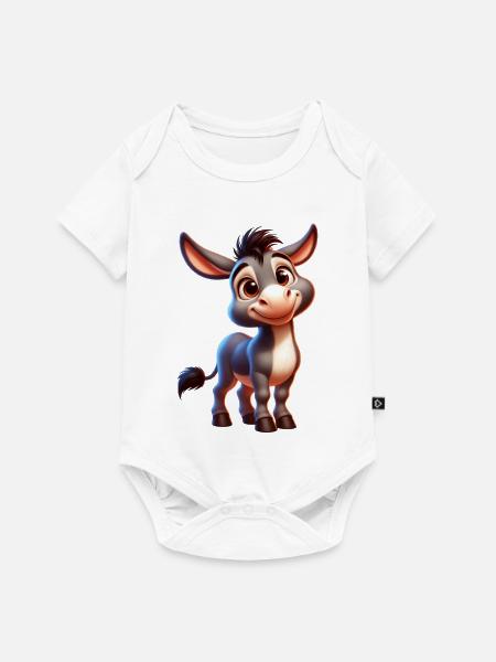 Esel Esel Schnuller Maultier - Baby Premium Kurzarmbody - Weiß