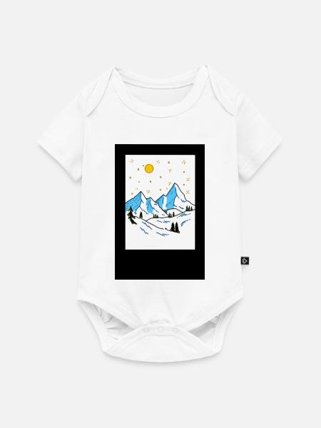 Berglandschaft im Sonnenlicht - Baby Premium Kurzarmbody - Weiß