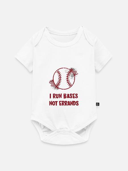 I Run Bases Not Errands Baseball - Baby Premium Kurzarmbody - Weiß