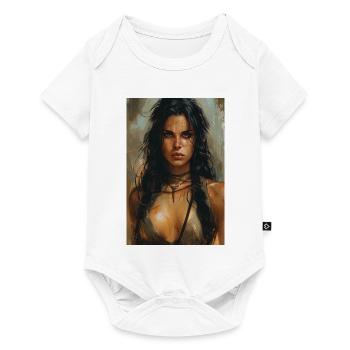 Poster Illustration Femme guerrière - Body à manches courtes Premium Bébé - blanc - Devant