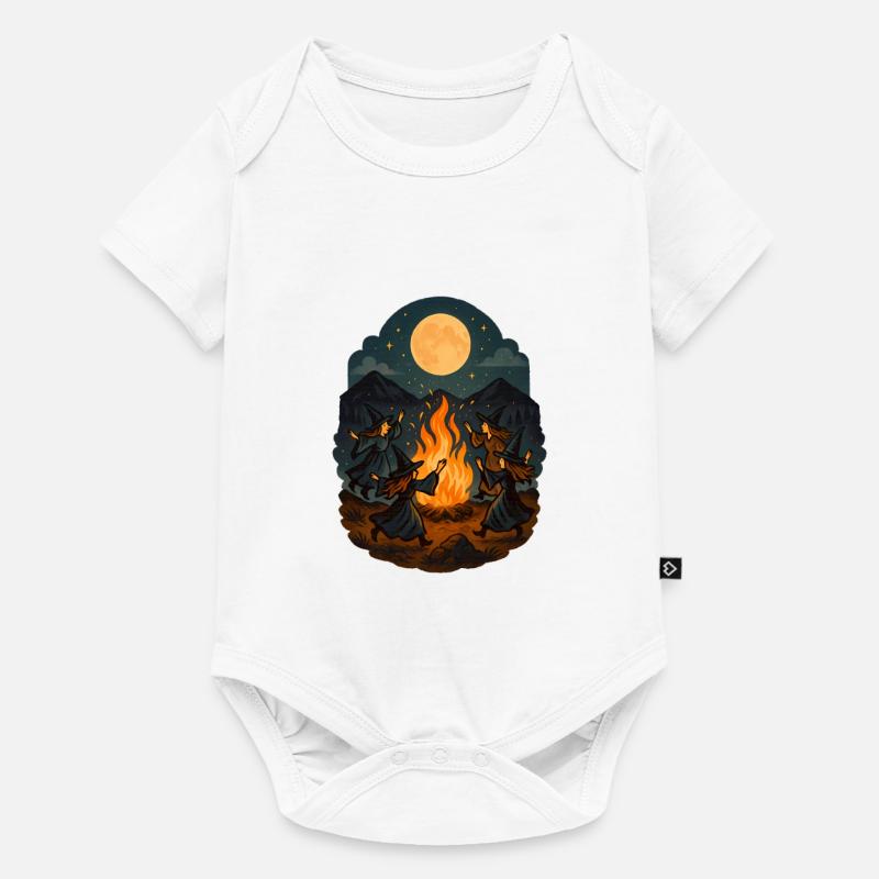 Witch Dance at Full Moon – Magic Fire Ritual - Baby Premium short-sleeve bodysuit - white