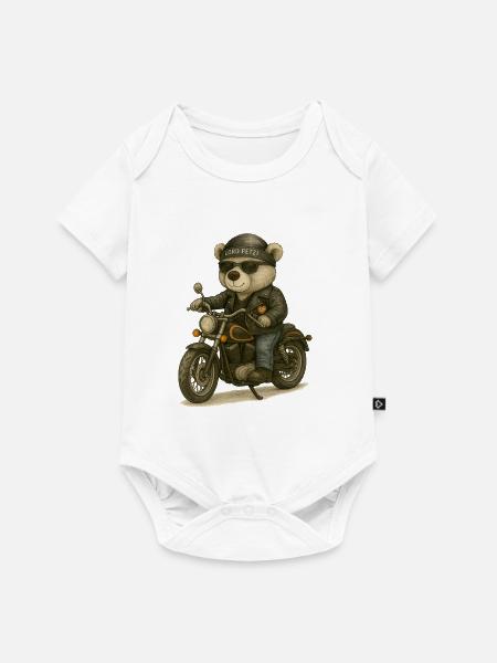 Lord Petzi Chopperfahrer - Baby Premium Kurzarmbody - Weiß