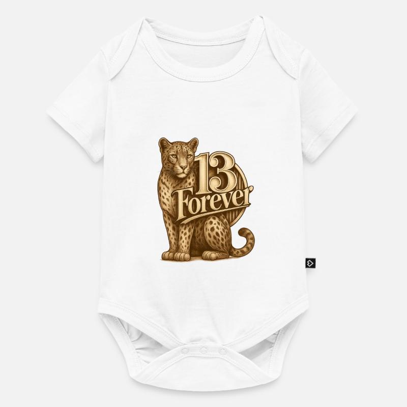 13Léopard - Body à manches courtes Premium Bébé - blanc