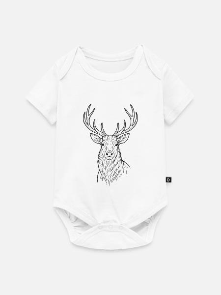 Modernes Hirsch-Design - Baby Premium Kurzarmbody - Weiß