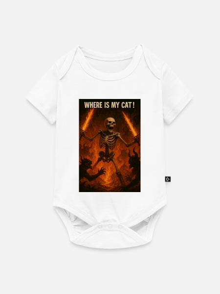 Where is my Cat! - Baby Premium Kurzarmbody - Weiß